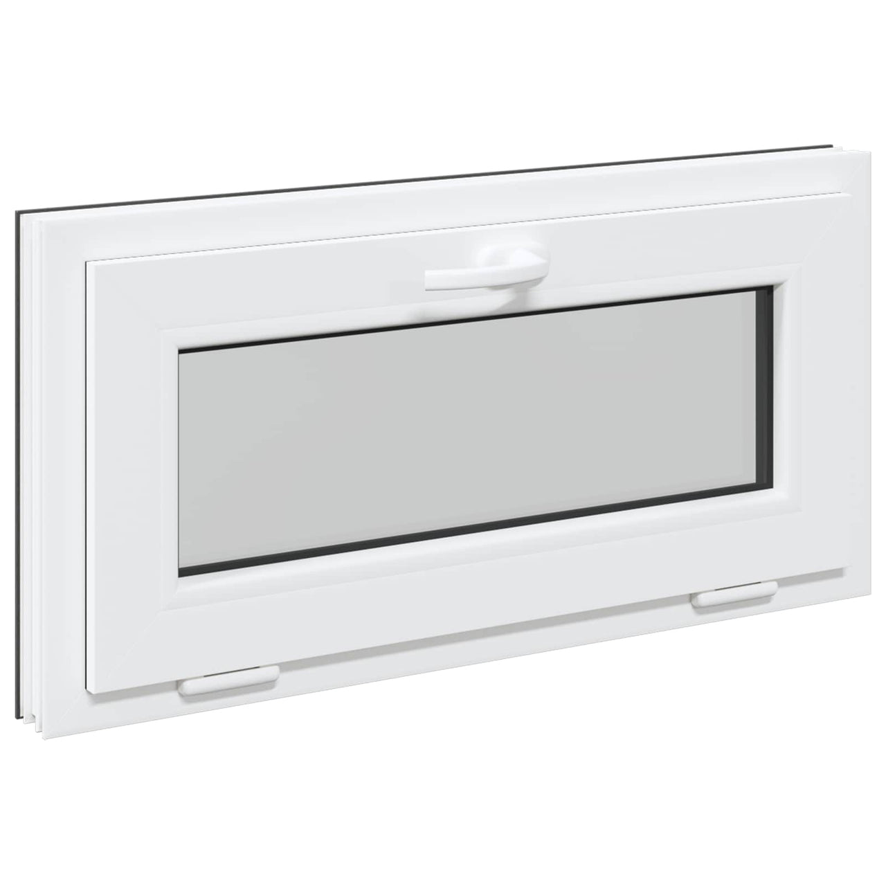Fenêtre de sous-sol RISOR 80 x 40 cm PVC et verre Gris anthracite 