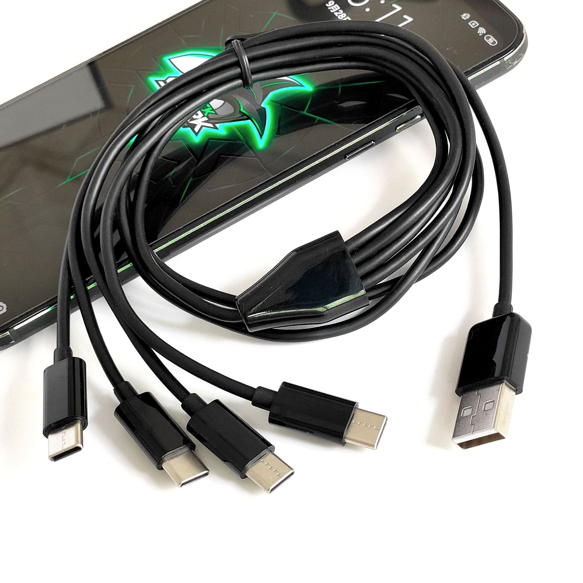 1 meter USB one to four TYPE C charging cables for charging 4 TYPE C phones, tablets, etc - Vetonek