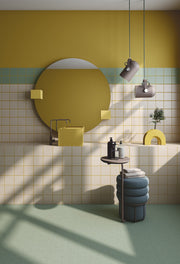 Baño con azulejo mate Ancona Crema e Índigo - Vetonek