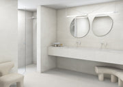 Ambiente baño con suelo efecto piedra Siena Blanco - Vetonek
