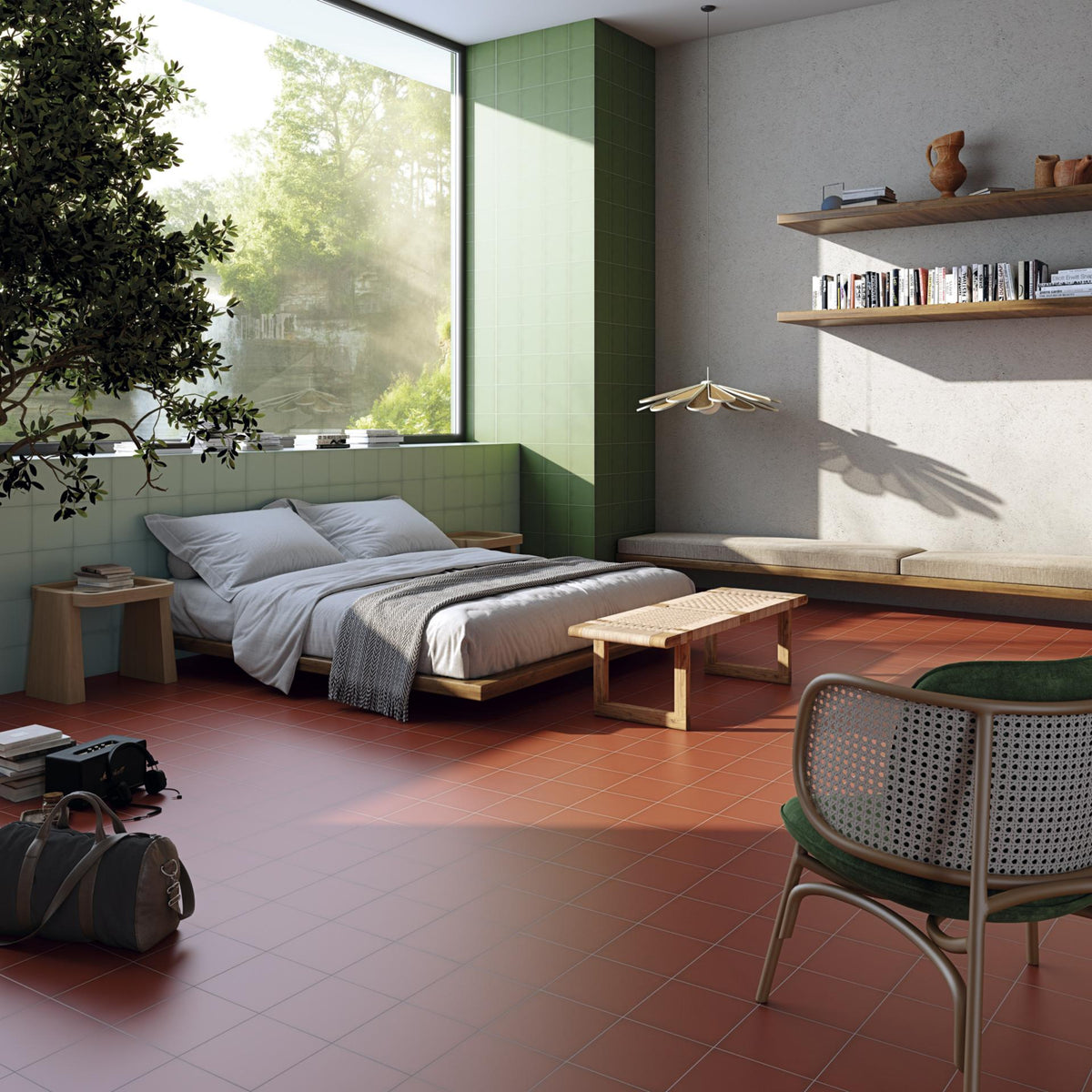 Ambiente cocina con suelo cerámico hidráulico Ferrara - Vetonek