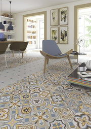 Ambiente cocina con suelo hidráulico Vicenza - Vetonek