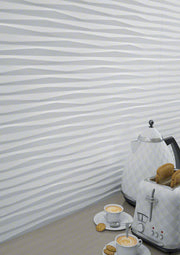 Ambiente con revestimiento blanco Cisternino Ceglie Relieve - Vetonek
