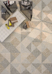 Ambiente con suelo efecto piedra Bérgamo Natural - Vetonek