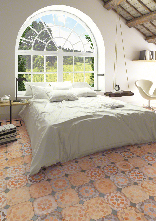 Ambiente con suelo octogonal Matera Altamura Multicolor - Vetonek