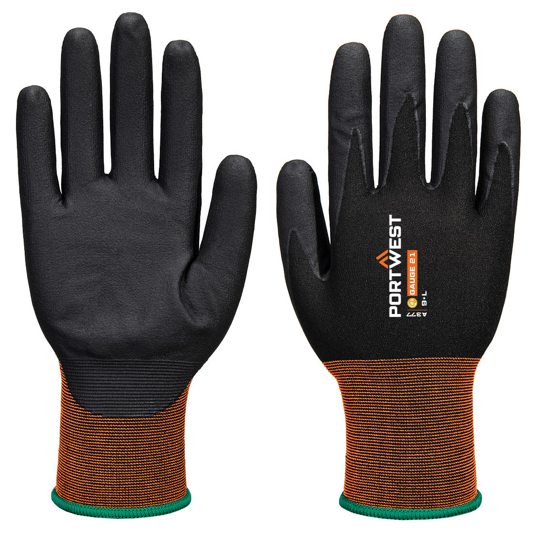 Guante de microespuma de nitrilo GP Grip 21 Negro - Portwest A377