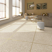 Salón con baldosa terrazo Chiavari Crema - Vetonek