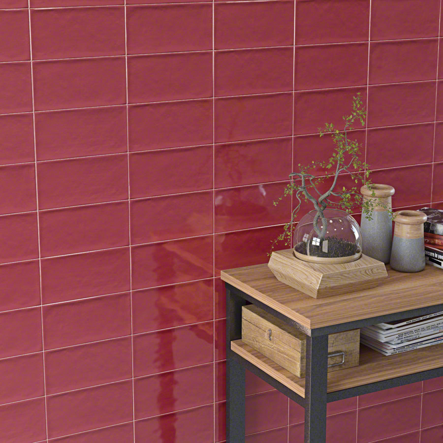 Baño con azulejo alto brillo Cagliari Marsala - Vetonek