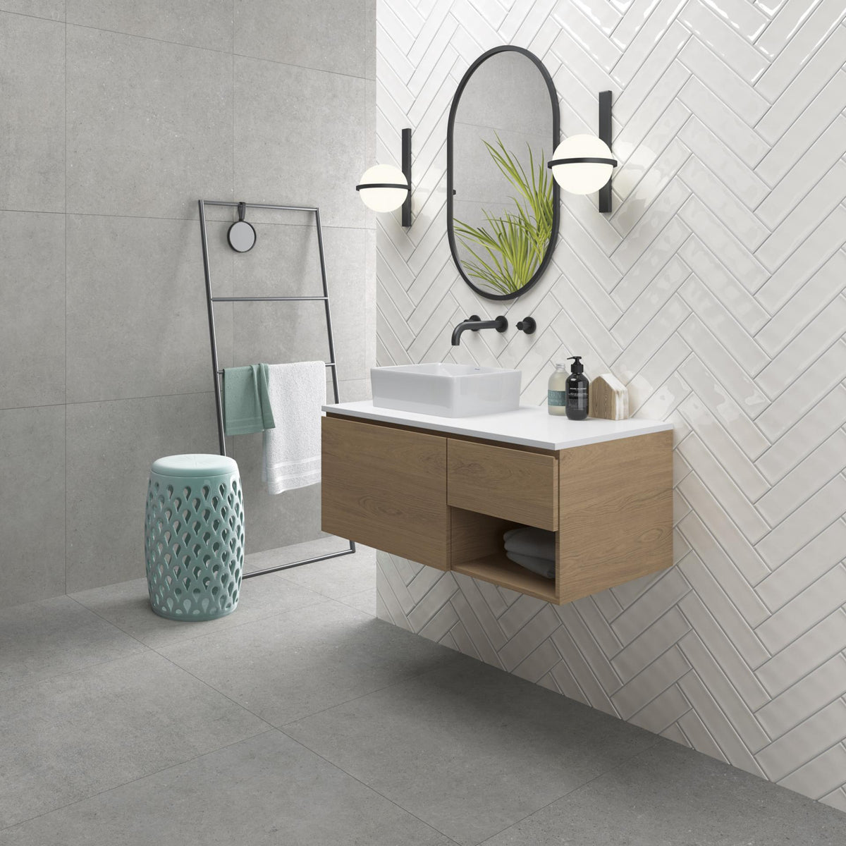 Baño con azulejo brillo Frascati Blanco - Vetonek