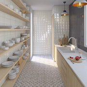 Cocina con azulejo decorado Frascati Nemi Blanco - Vetonek