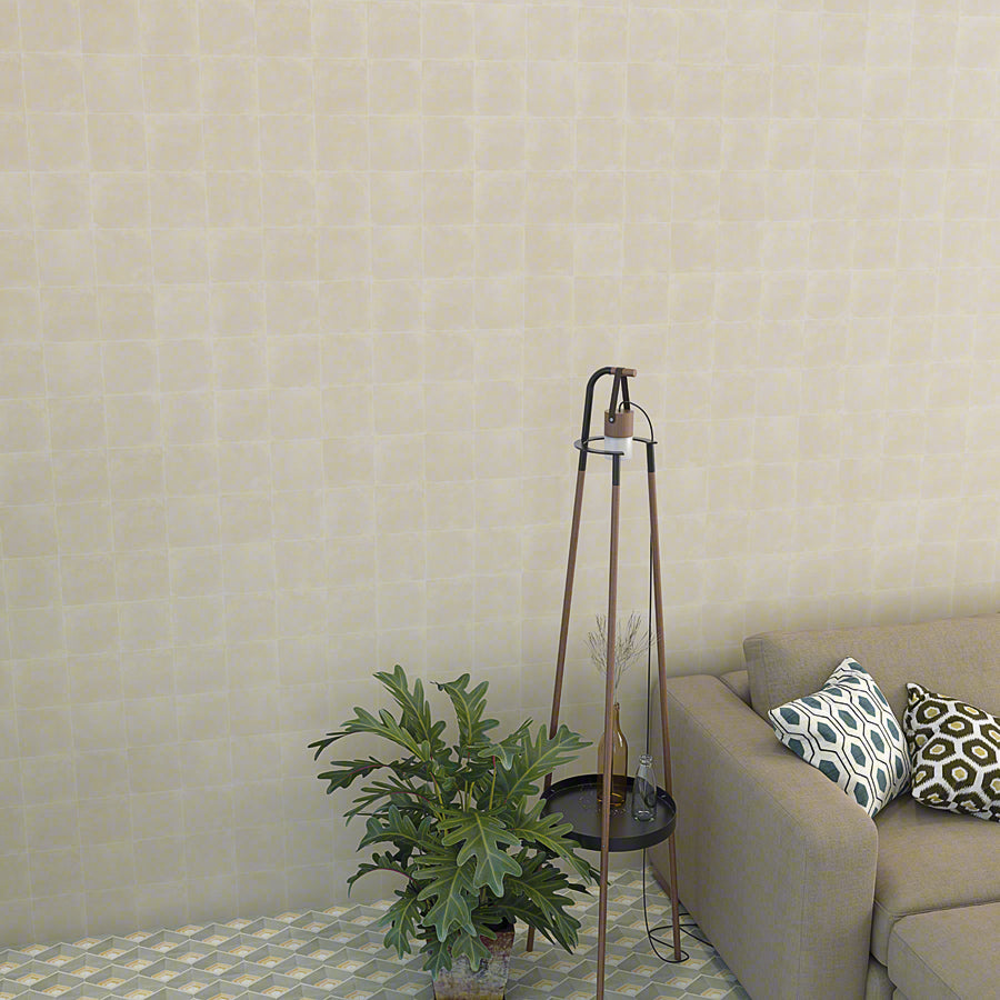 Ambiente baño con suelo vintage Brescia Marfil - Vetonek