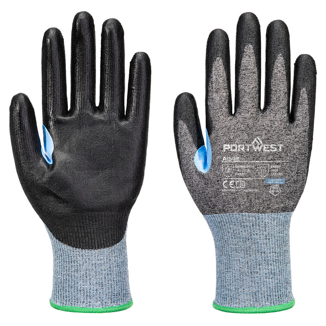 Guante CS Cut D18 PU Gris/Negro - Portwest A642