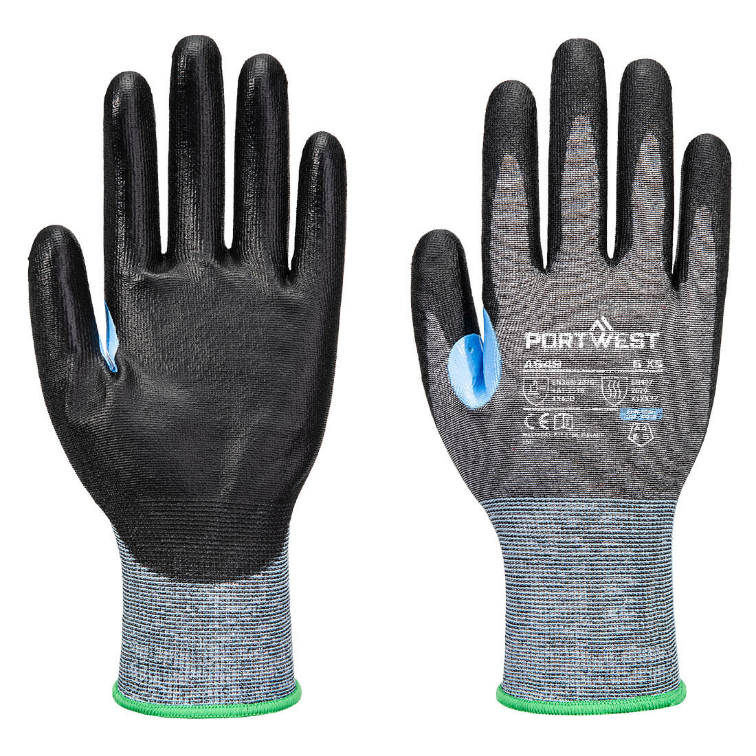 Guante CS Cut D21 PU Gris/Negro - Portwest A649