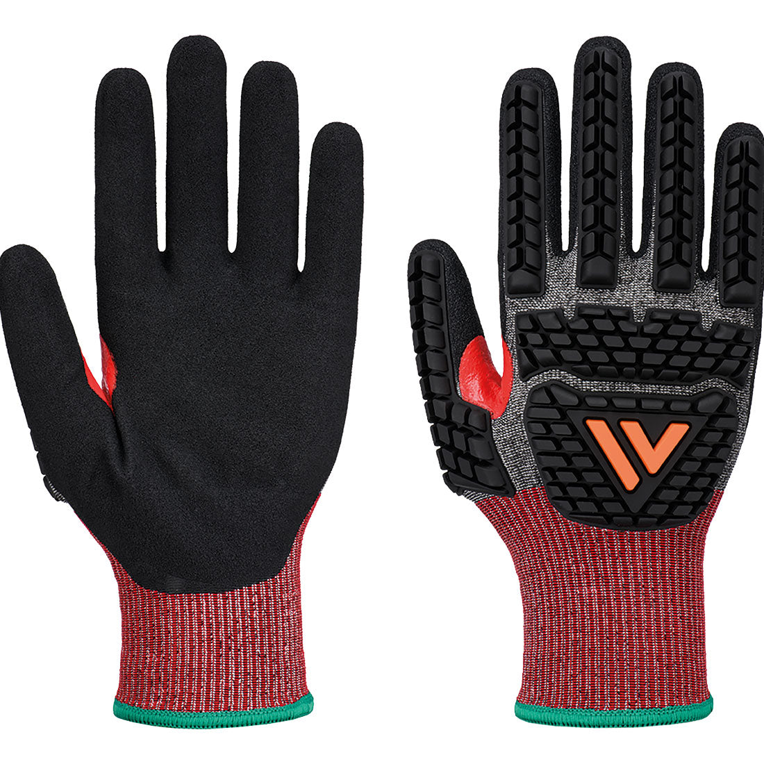 CS guante Impact F18 de nitrilo arenoso Gris/Negro - Portwest A732