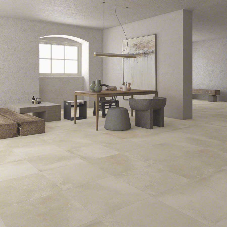 Ambiente con suelo efecto metal Terni Arena - Vetonek