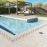 Ambiente piscina con suelo efecto piedra Bérgamo Gris - Vetonek