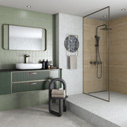 Ambiente con azulejo mate Rapallo Esmeralda y Gris - Vetonek