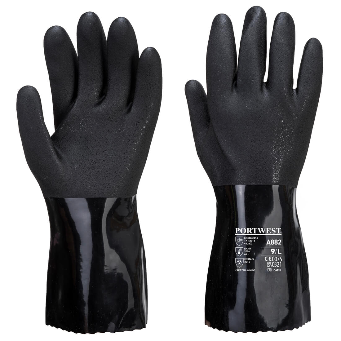 Guante químico de PVC ESD - Protección y Agarre Superior Vetonek
