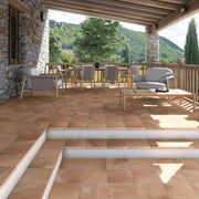 Ambiente con suelo efecto barro Otranto Cuero - Vetonek