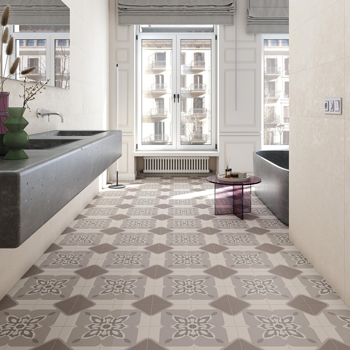 Ambiente cocina con suelo hidráulico Bellagio Cernobbio - Vetonek