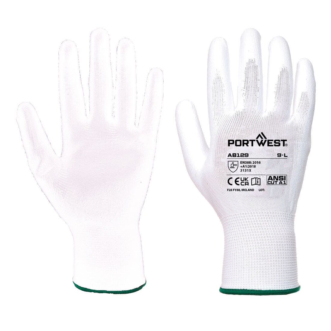 Guante con palma de PU (Pack 288 pares) Blanco - Portwest AB129