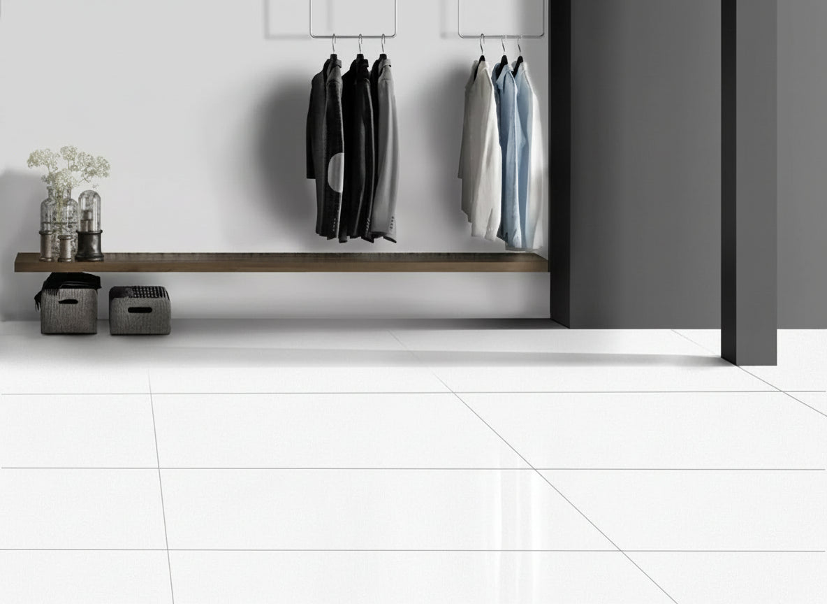 Carreau en porcelaine Blanc Mat - Vetonek