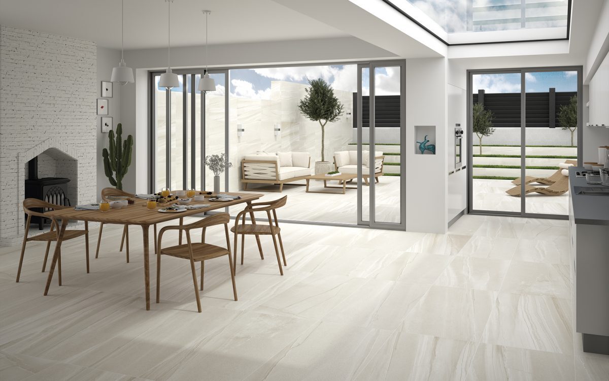 Bordeaux crema 60x120 en salón
