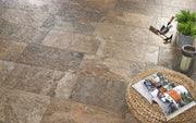 Porcelánico Grenoble Mix efecto piedra 31,6x60,8 - ambiente terraza