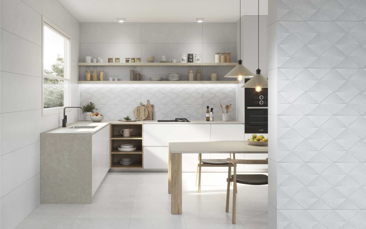 Lille blanco con relieve 40x120