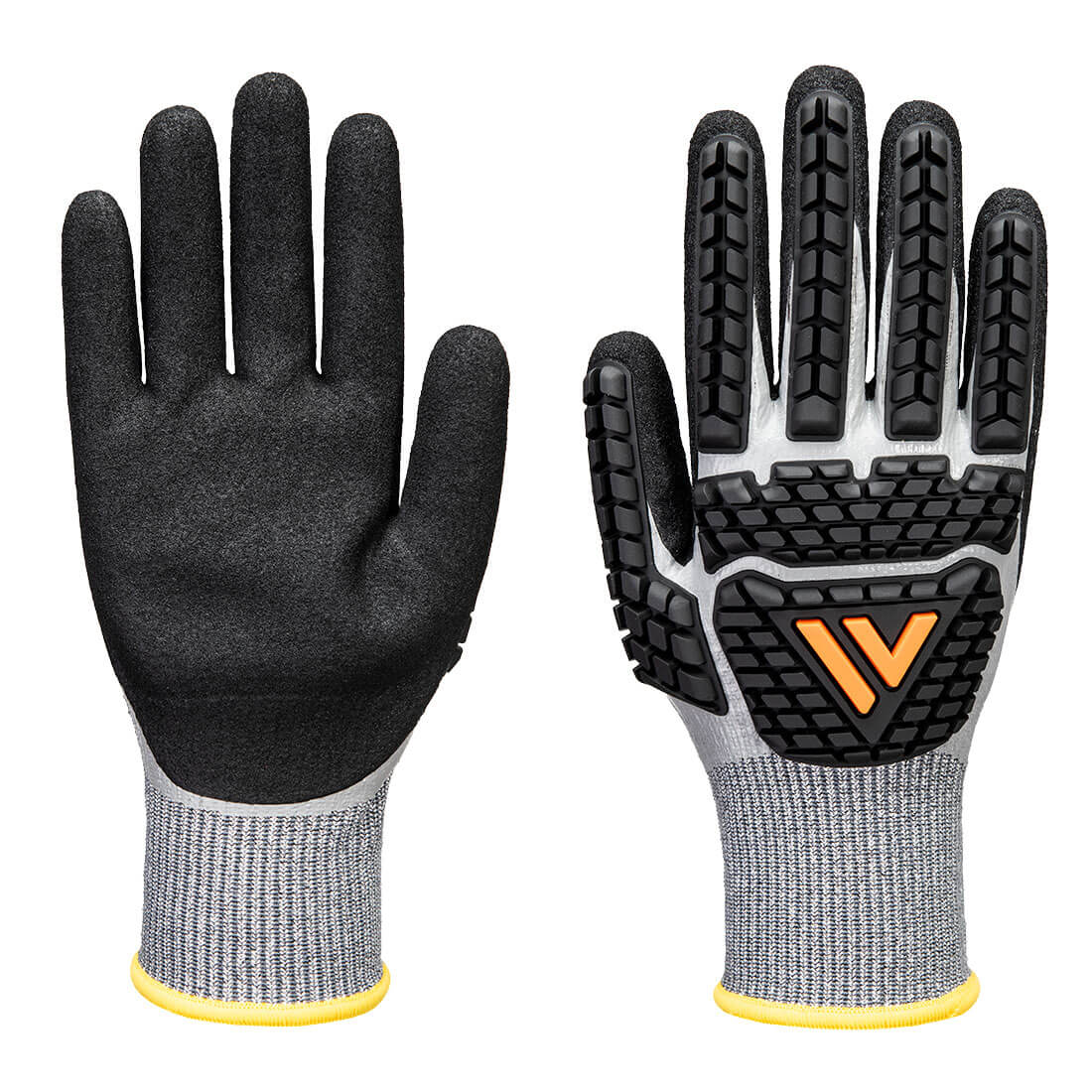 Guante Impact F13 de espuma de nitrilo y TPR impermeable Gris/Negro - Portwest AP54