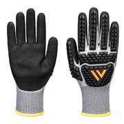 Guante Impact F13 de espuma de nitrilo y TPR impermeable Gris/Negro - Portwest AP54