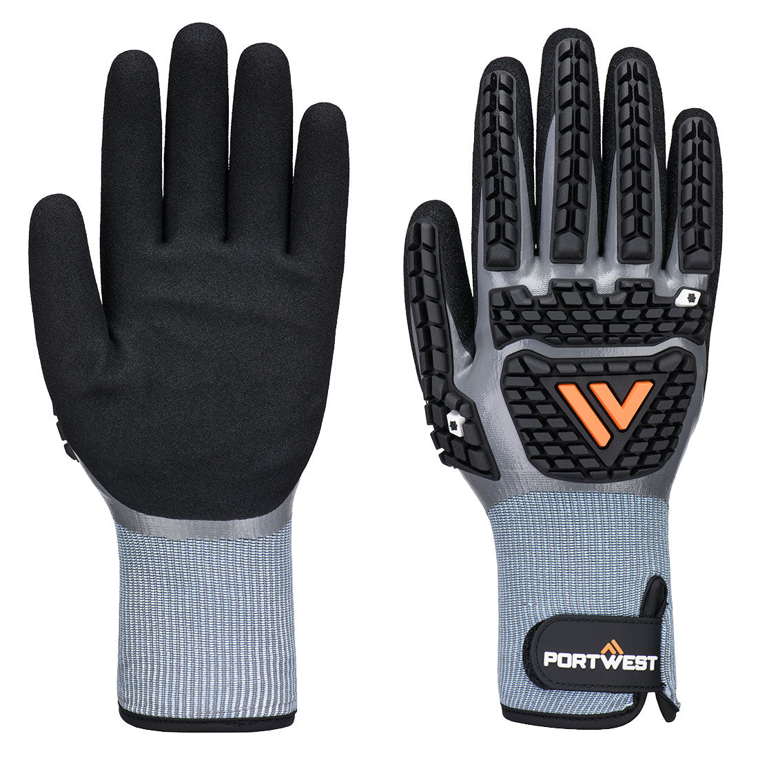 Guante de frío Impact F15 de nitrilo con TPR Gris/Negro - Portwest AP56