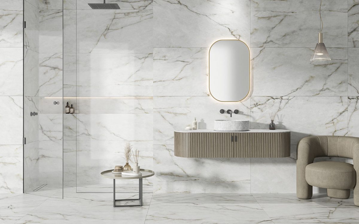 Brive Blanco 60x120 baño moderno