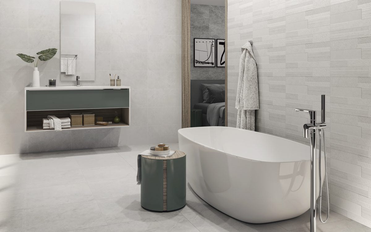 Toulouse blanco con relieve en pared