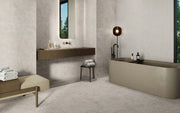 Montpellier greige con relieve 30x90 en baño