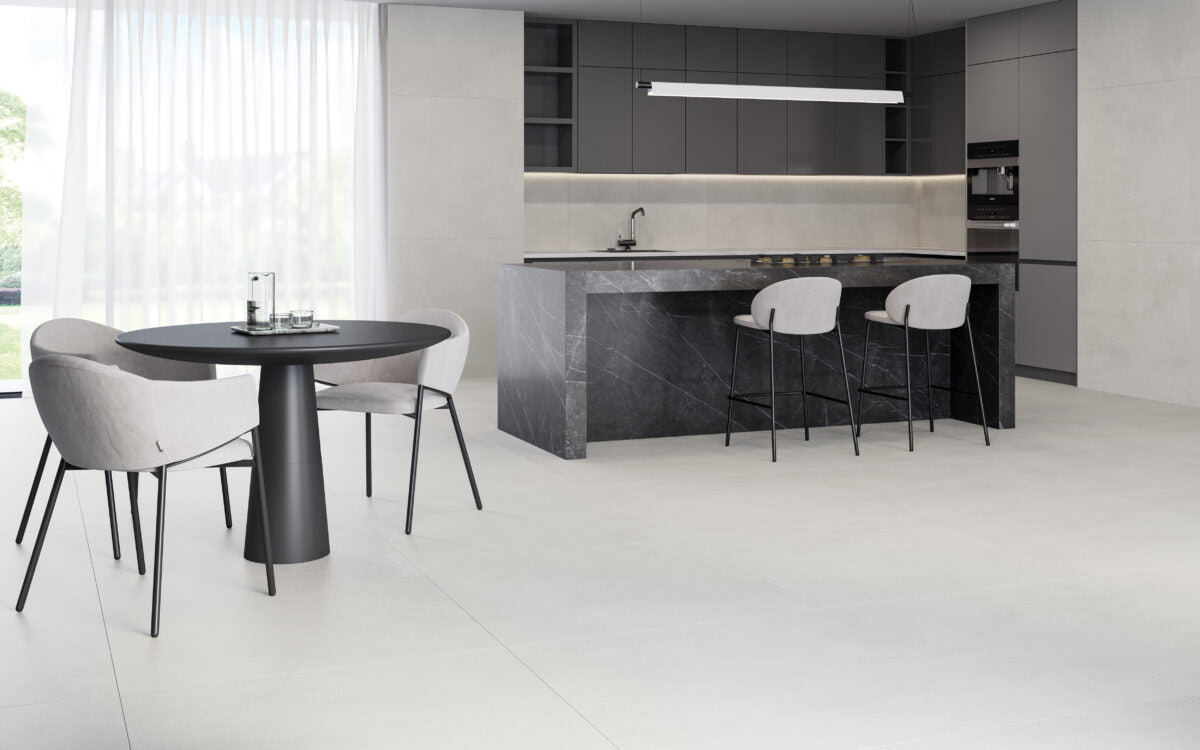 Noyon Blanco 100x100 en cocina