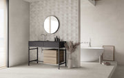 Narbonne Blanco 33x100 Relieve en baño