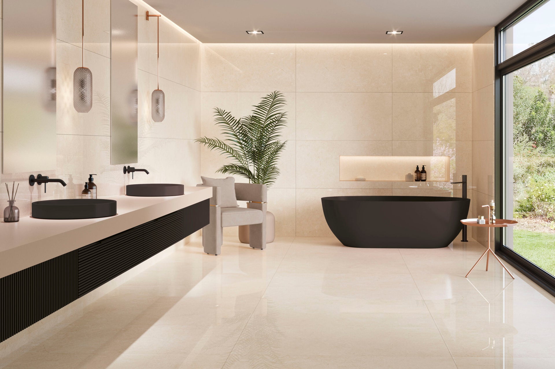 Senlis Crema 60x120 pulido en baño