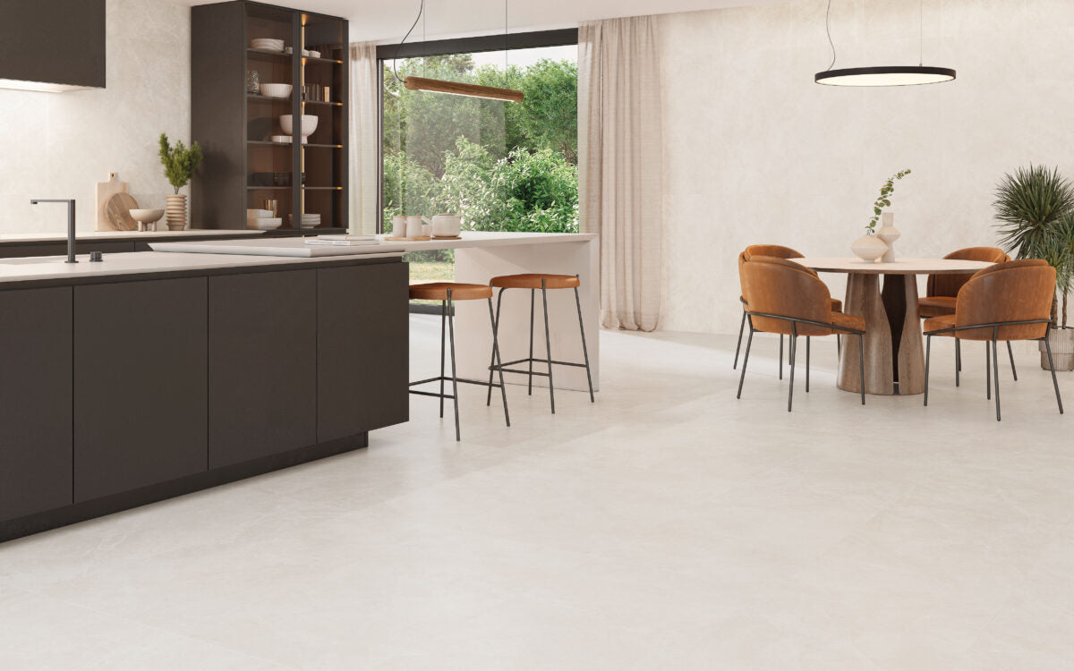 Sète Marfil 60x120 en cocina