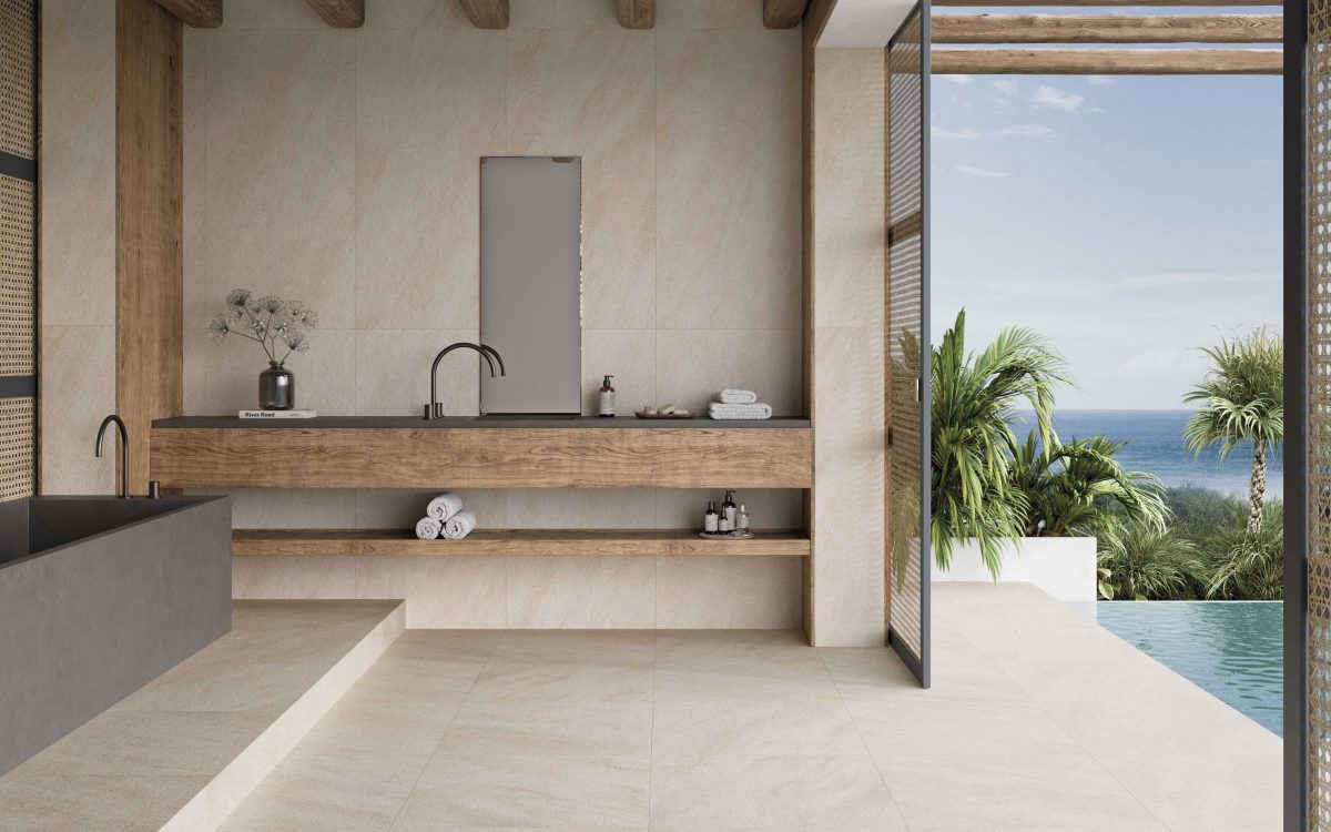 Tarbes beige en baño