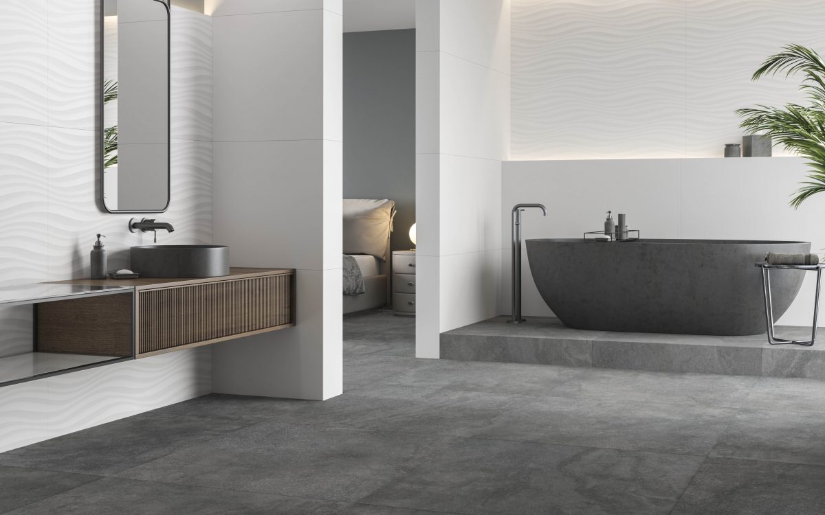 Limoux Blanco con Relieve Waves en baño