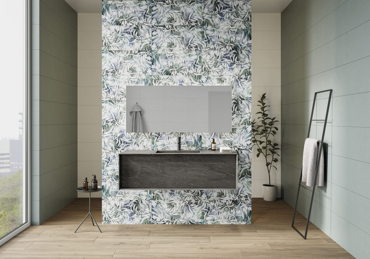 Pau Blanco y Teal 30x60 en baño