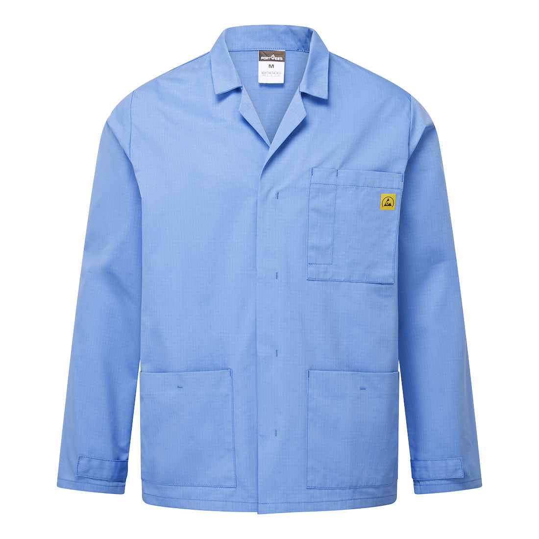 Chaqueta antiestática ESD para laboratorio Azul Hamilton - Portwest AS18