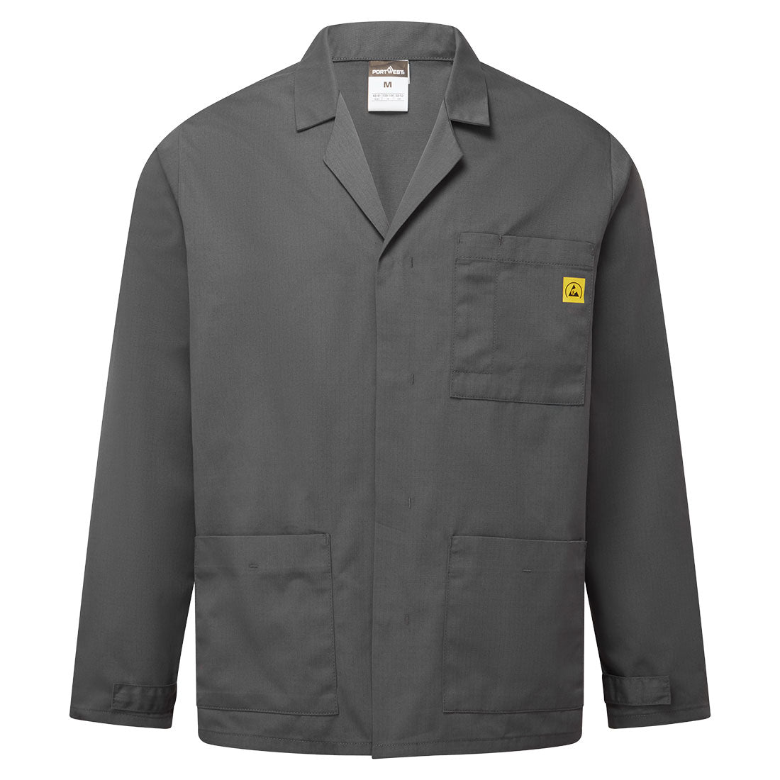 Chaqueta antiestática ESD para laboratorio Gris zoom - Portwest AS18
