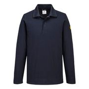 Polo antiestático ESD de manga larga Azul marino - Portwest AS23