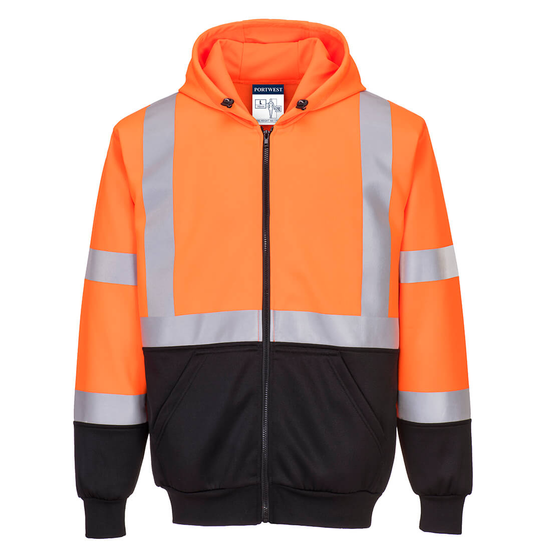 Sudadera de alta visibilidad bicolor con capucha y cremallera Vetonek