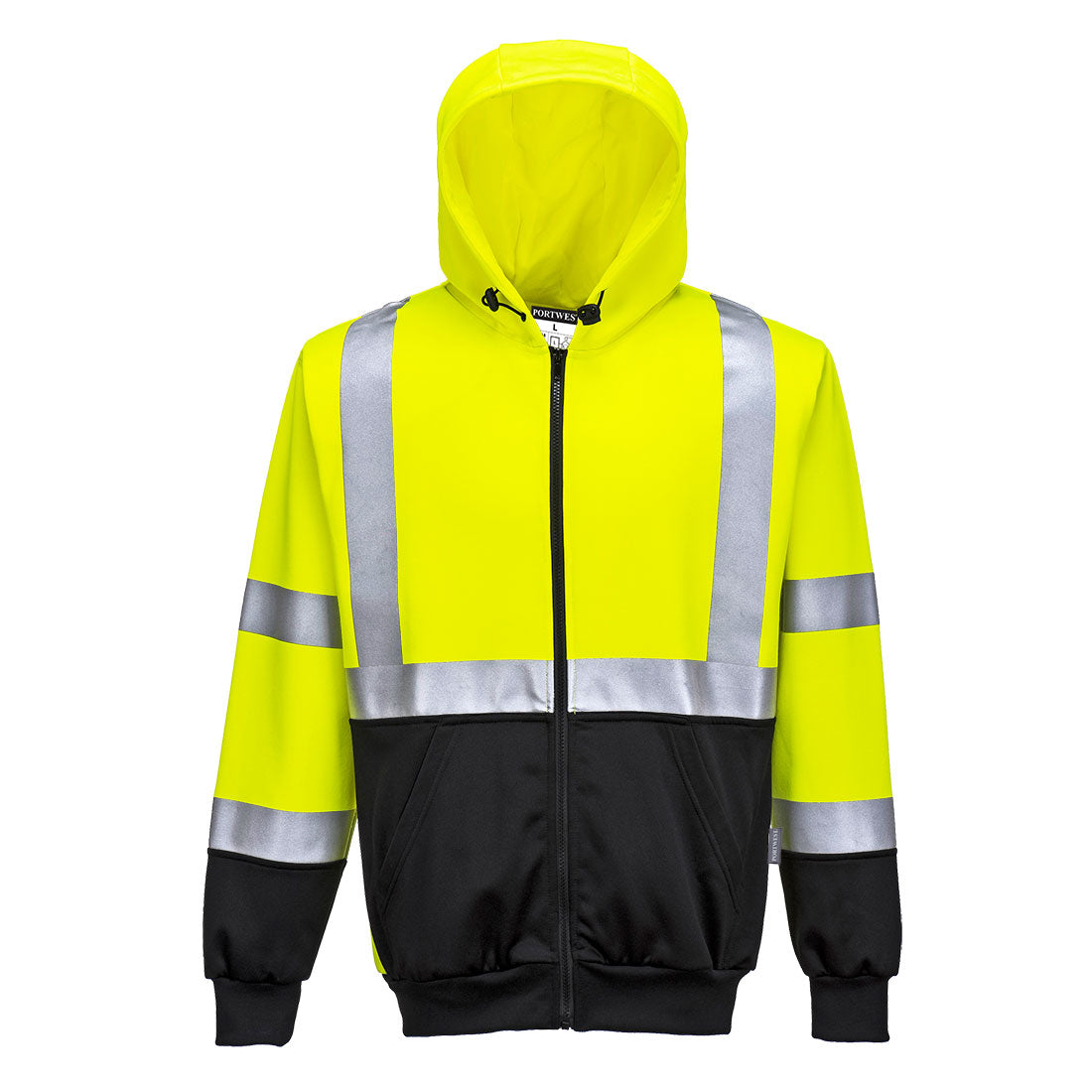 Sudadera de alta visibilidad bicolor con capucha y cremallera Vetonek