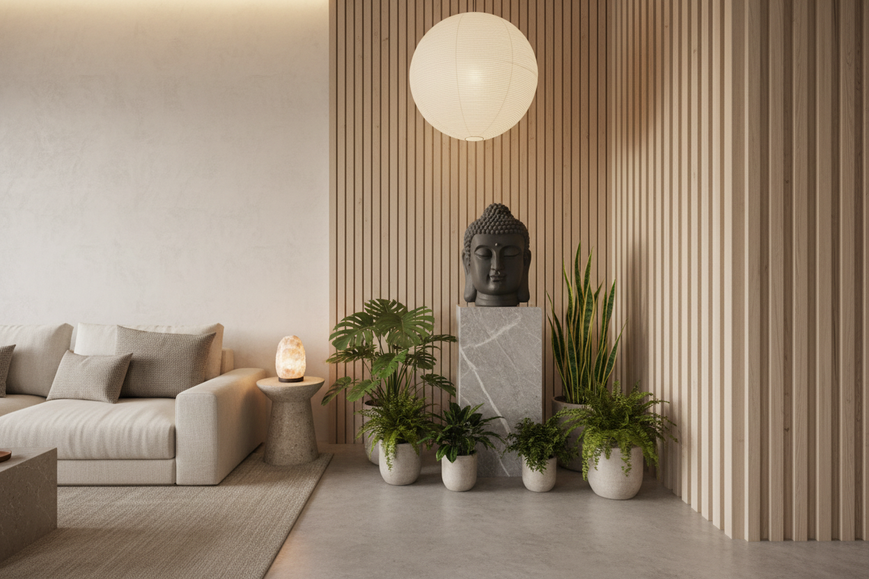 Cabeza de buda XL gris de 70 cm para jardín - vista 7 - Vica Art de Vetonek