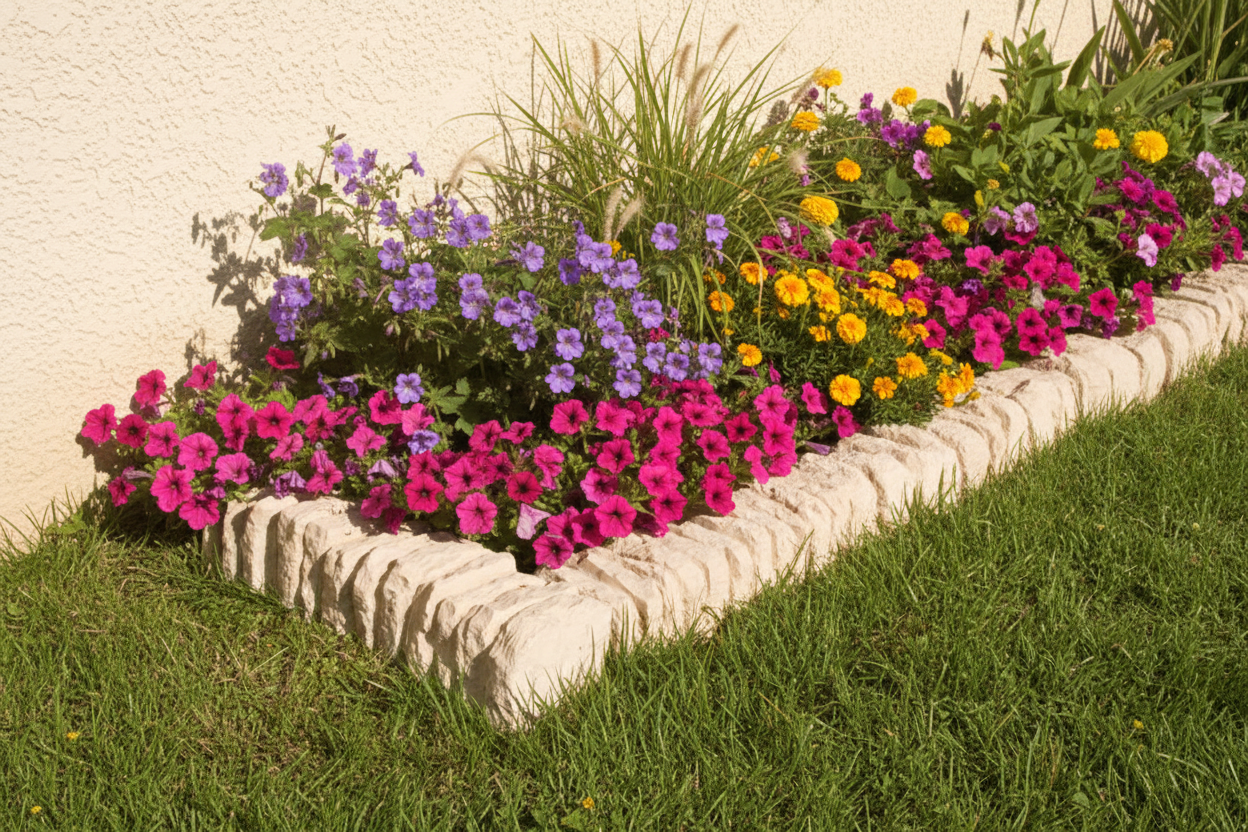 Bordillo hormigon decorativo para jardin