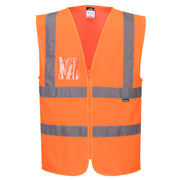 Chaleco de alta visibilidad con cremallera de bandas y tirantes Naranja - Portwest C371